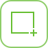 Een vierkant met een plusteken in de rechterbenedenhoek