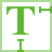 大写字母 T,置于正方形的左上角
