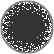 a circle with a black background and white dots around the outer edge