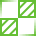 four squares, with two in opposing corner positions being filled in