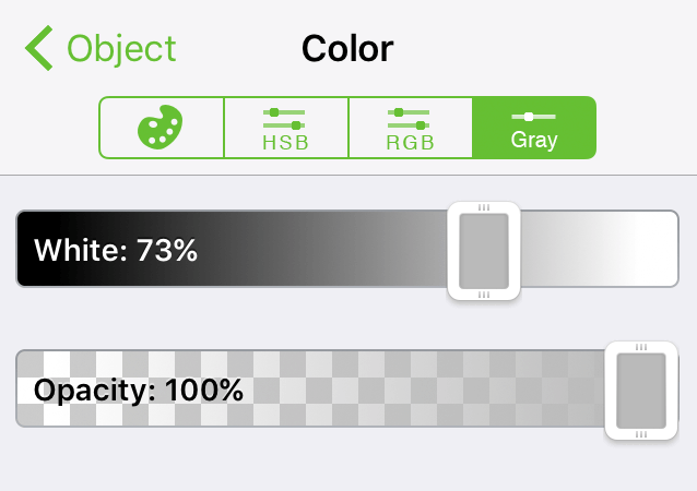 The Grayscale color controls