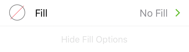 The Fill inspector with No Fill selected