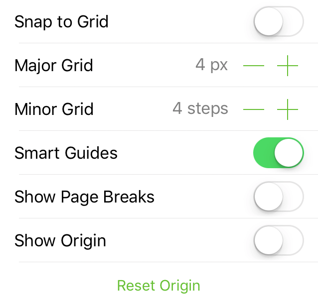 The Grid and Guides inspector