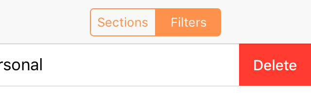 Deleting a filter from the sidebar