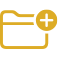 The New Folder button is a folder icon with a circled plus sign badged in the upper right