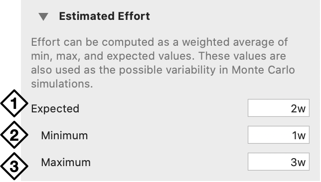 The Estimated Effort section of the Task inspector.